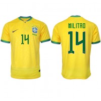 Camiseta Brasil Eder Militao #14 Primera Equipación Replica Mundial 2022 mangas cortas